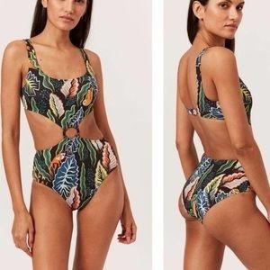 NWT Solid & Striped Anthropologie M Bailey 1 PC Swimsuit Tropical 115275