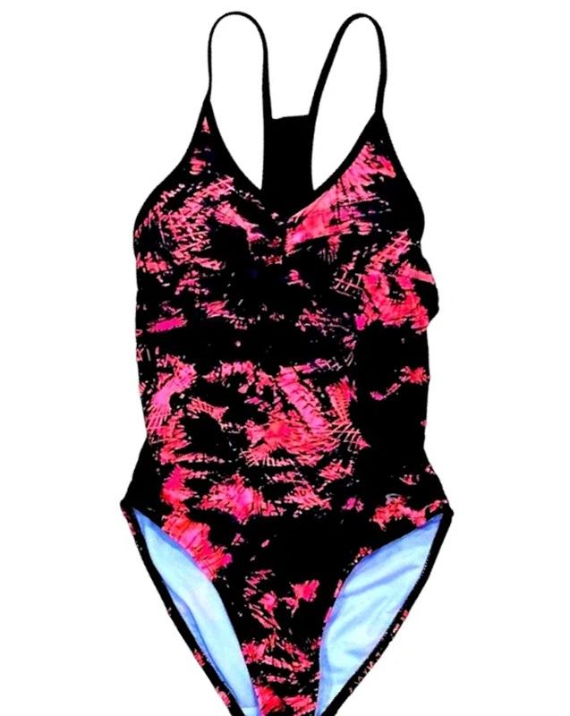 NWT Champion 12-14 Signature Racer Multi Color Pink 1PC Swimsuit 115303