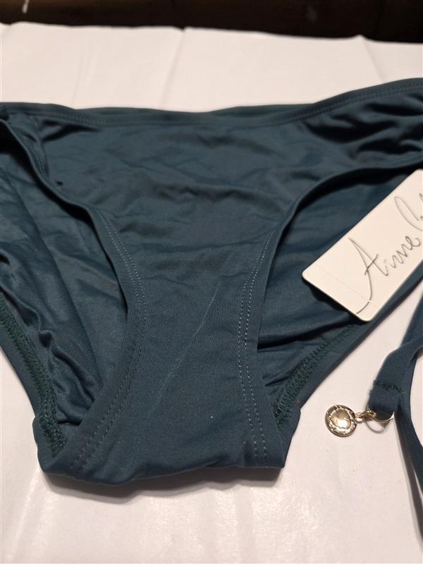 Anne Cole M Stripe Side Tie Bikini Bottom Eucalyptus Green 115315