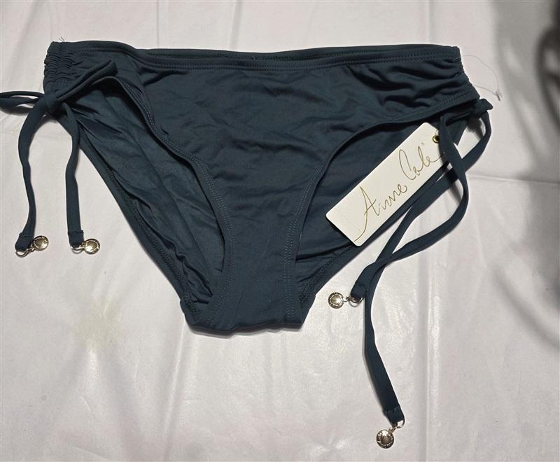 Anne Cole M Stripe Side Tie Bikini Bottom Eucalyptus Green 115315