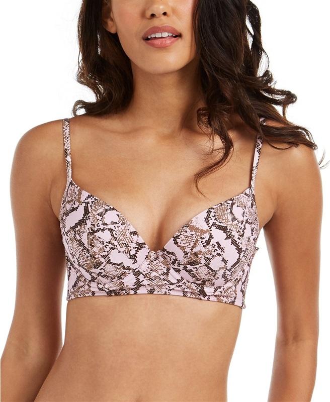 NWOT Rachel Roy Pink Python M Animal Print Underwired Bikini Swim Top 115330