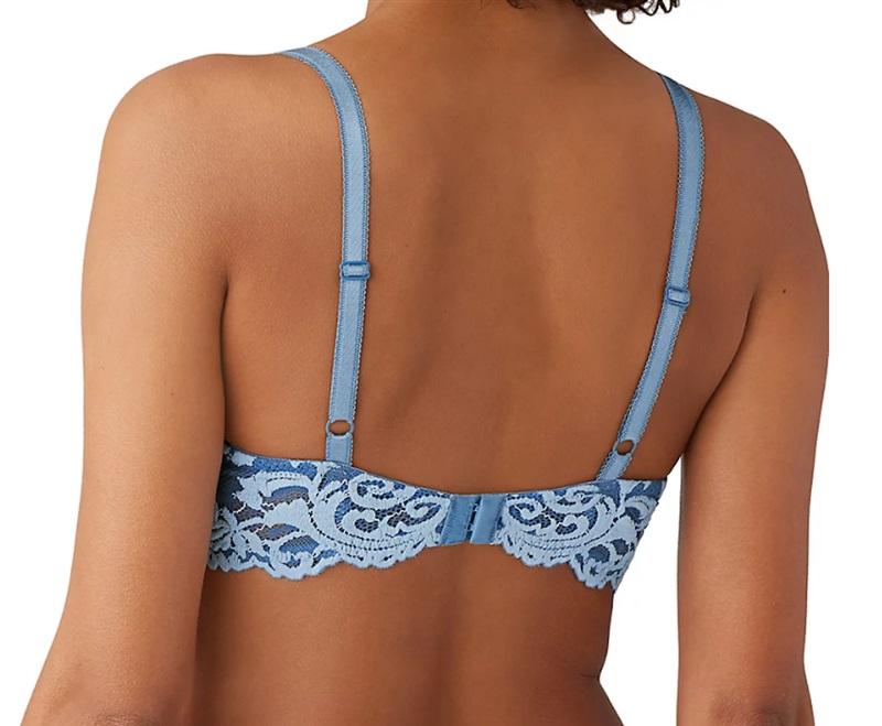 NWT Wacoal 34D Instant Icon Underwire Bra 851322 Blue 115344