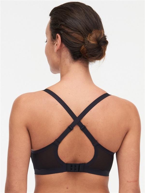 NWT Chantelle 34C Pure Light Spacer Bra 10m7 Black 115365