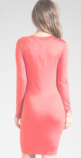 NWT Trina Turk LG Bellingham Dress Watermelon Pink Long Sleeve 115376