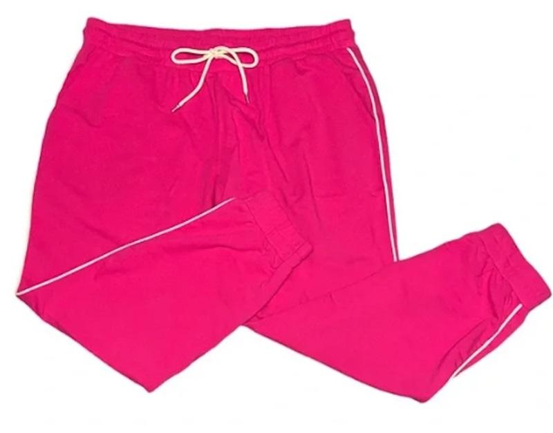 NWT Calme L Drawstring Track Pants Pink 115461