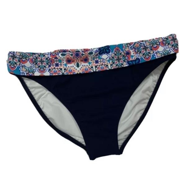 NWT Profile By Gottex Fold Over SZ 12 High-Waist Bikini Swim Bottom 115480