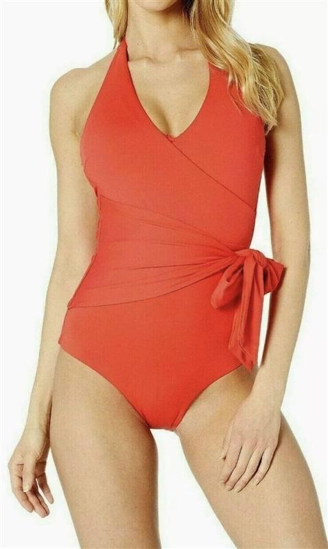 NWT Anthropologie Onia S Elena Red Surplice Wrap Tie 1PC Swimsuit 115509