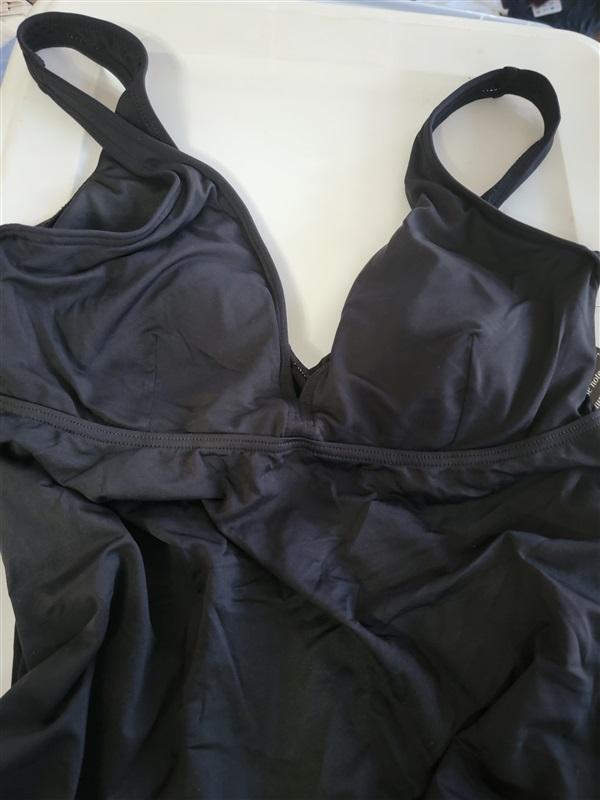 NWT Boston Proper CARMEN MARC VALVO M Underwire TANKINI TOP Black 115525