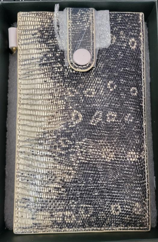 NWT LOGO by Lori Goldstein Embossed Snake Phone Sleeve RFID 115532