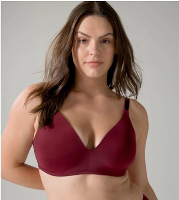 NWT Soma 34DD Vanishing 360 Perfect Coverage Wireless Bra Wine 115589
