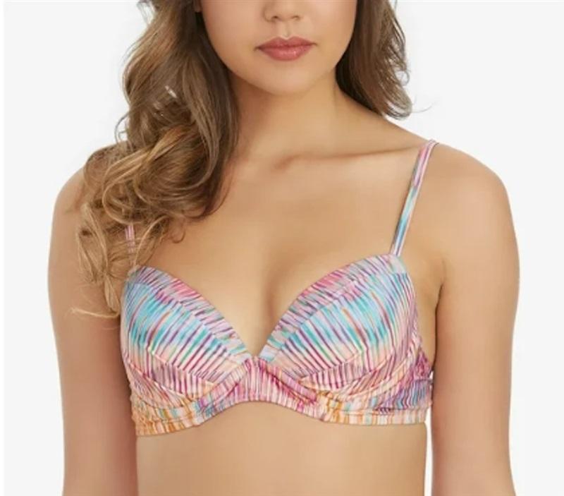 NWT Raisins M Canggu Beach Moonshadow Underwire Push Up Swim Top 115613