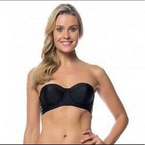 NWT Jessica Simpson Flower Power S Underwire Black Bikini Halter Top 115622