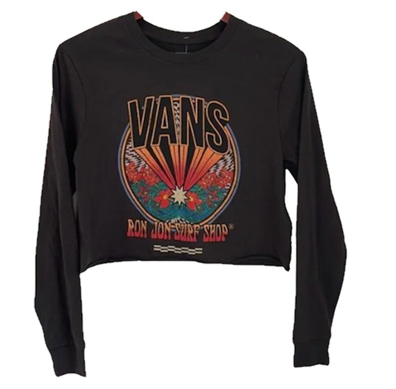 NWOT VANS RON JON SURF SHOP WORLD TOUR CROPPED LONG SLEEVE T-Shirt 115626