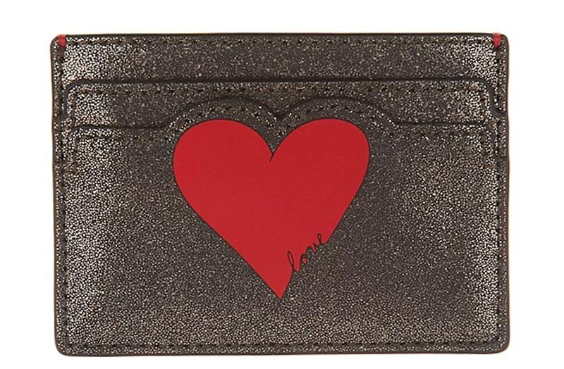 NWT QVC Ellen DeGenres Lyon Card Case Red Heart 115649