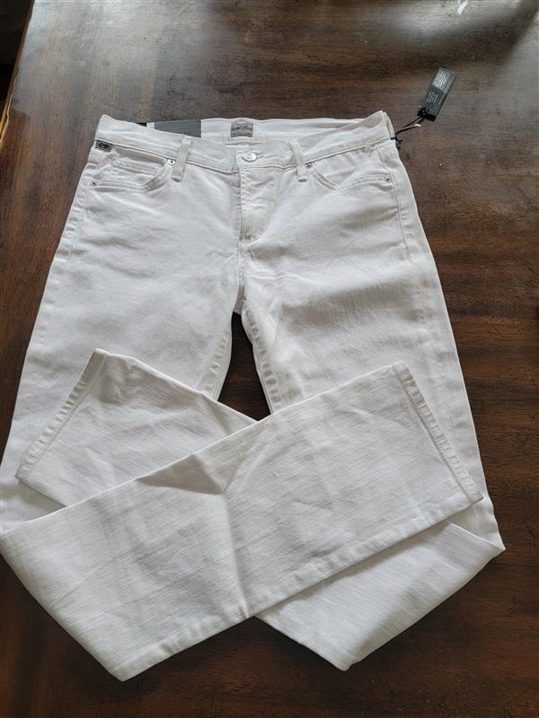 NWT Citizens of Humanity 27 Ava Classic Straight Leg Jeans White 115669