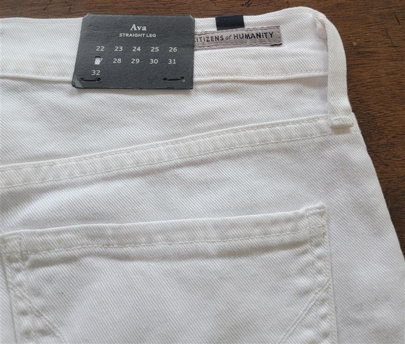 NWT Citizens of Humanity 27 Ava Classic Straight Leg Jeans White 115669