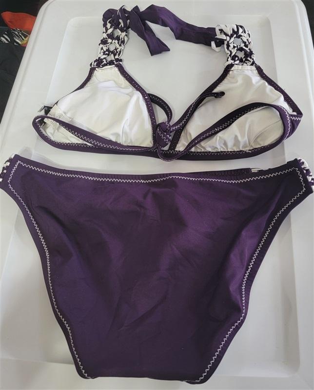 NWOT Becca M Braided Crochet Lace Bikini Set Triangle Top & Bottom 115676