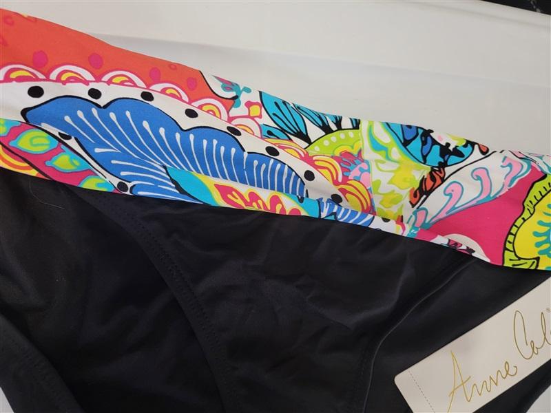NWT Anne Cole Floral XL Foldover Banded Cheeky Bikini Swim Bottoms 115680