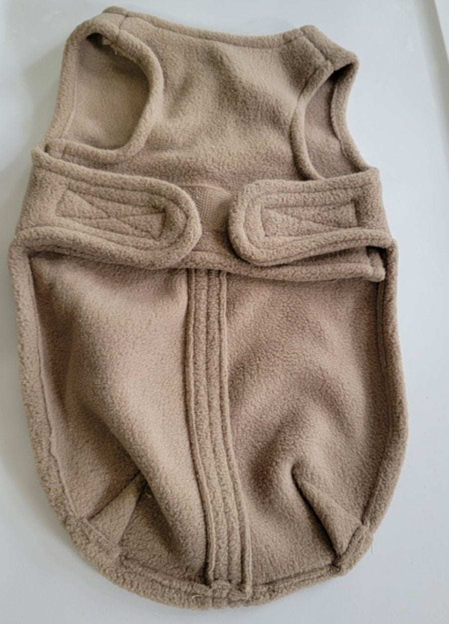 NWT Martha Stewart SM Fleece Wrap Pullover Dog Coat Tan 115681