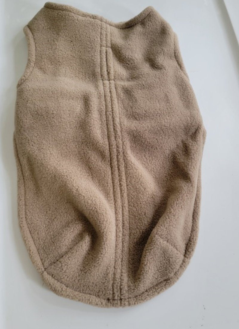 NWT Martha Stewart SM Fleece Wrap Pullover Dog Coat Tan 115681