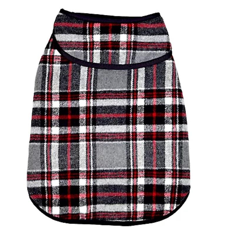 NWT Martha Stewart SM Plaid Barn Dog Coat 115682