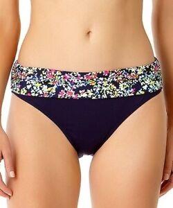 NWOT Anne Cole XL Navy Floral Foldover Bikini Bottom 115683
