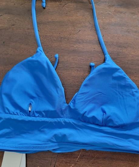 NWT Ella Moss Shiny Spice Halter Lace Up Triangle Bikini Swim Top 115701