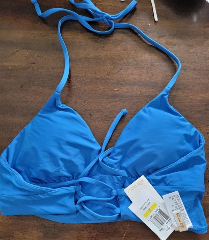 NWT Ella Moss Shiny Spice Halter Lace Up Triangle Bikini Swim Top 115701