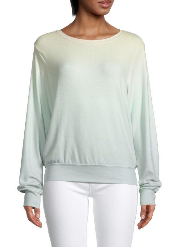 NWT Wildfox XL Shore Ombre Yellow Green Baggy Beach Jumper Sweatshirt 115757