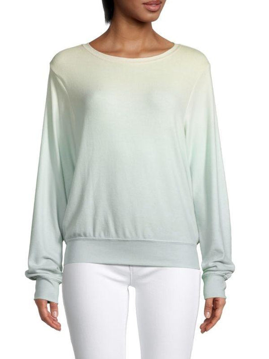 NWT Wildfox XL Shore Ombre Yellow Green Baggy Beach Jumper Sweatshirt 115757