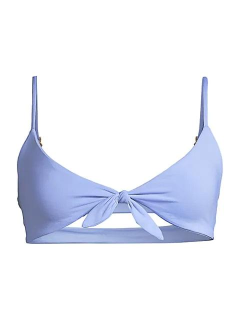 NWT L Space Flashback S Blue Knotted Bikini Swim Top 115765