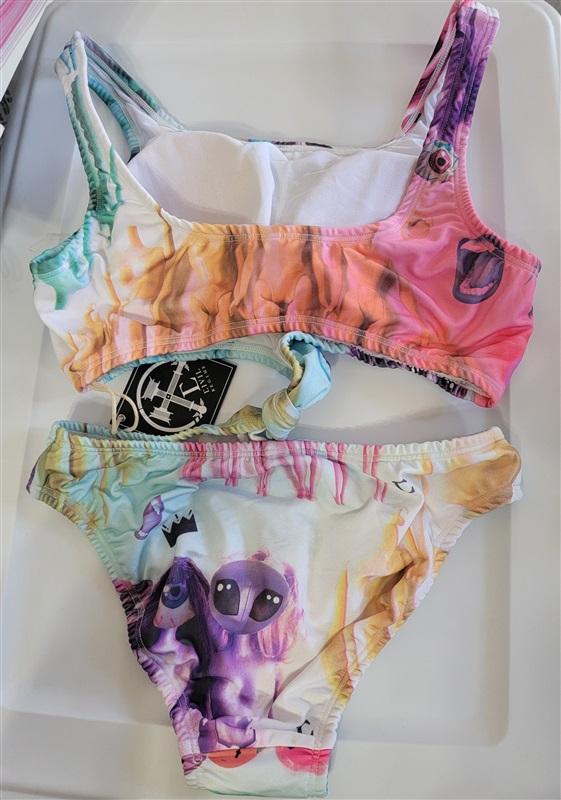 NWT Civil Regime Alien Invasion M Knotted 1PC Swimsuit 115775