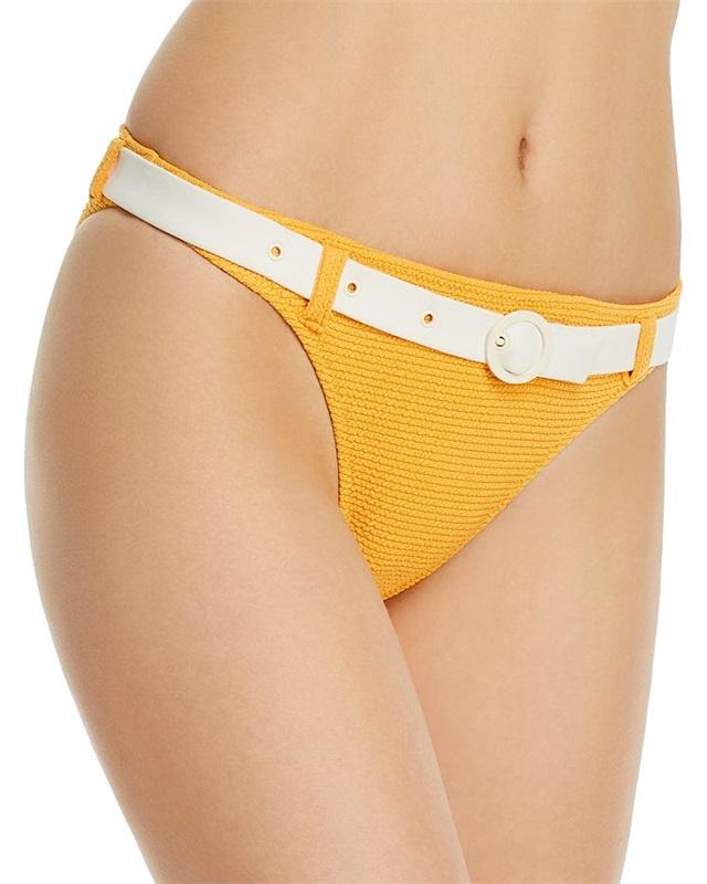 NWT Solid & Striped Rachel Belt Bottom M Orange Bikini Swim Bottom 115780