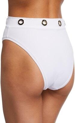 NWT OYE L Arya White Grommet Bikini Bottom Swimsuit 115789