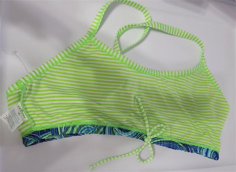 NWT Dolfin XL Stripe & Swirls Blue Green Bikini Top 115802