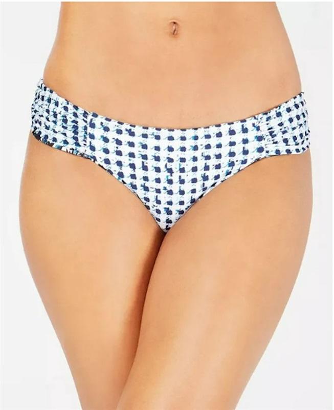 NWT Lucky Brand S Blue White Reversible Hipster Bikini Swim Bottom 115808