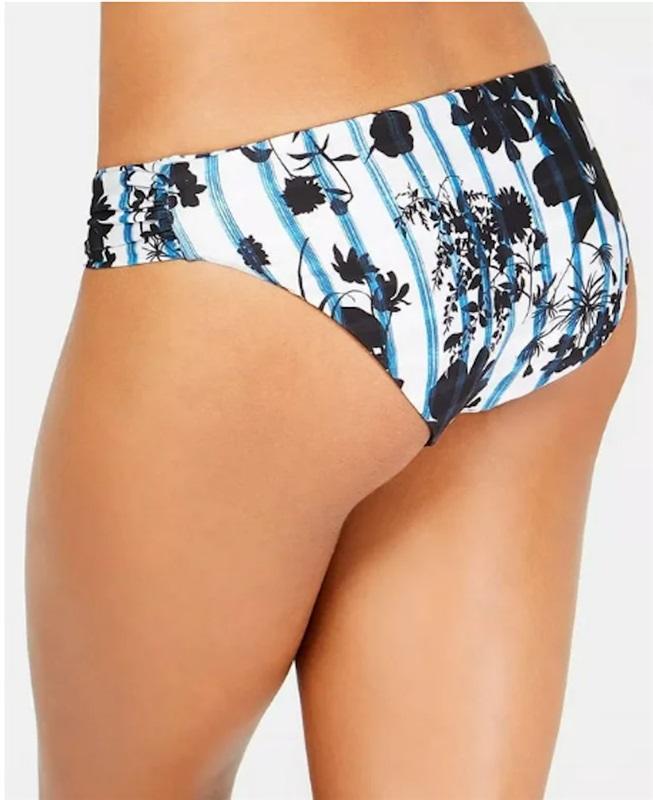 NWT Lucky Brand S Blue White Reversible Hipster Bikini Swim Bottom 115808