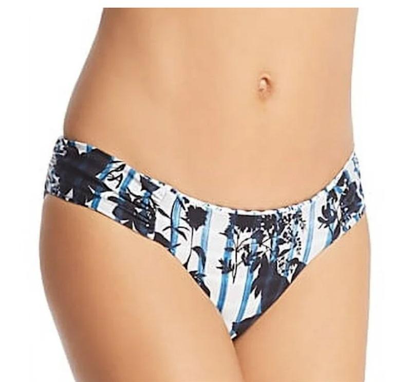 NWT Lucky Brand S Blue White Reversible Hipster Bikini Swim Bottom 115808