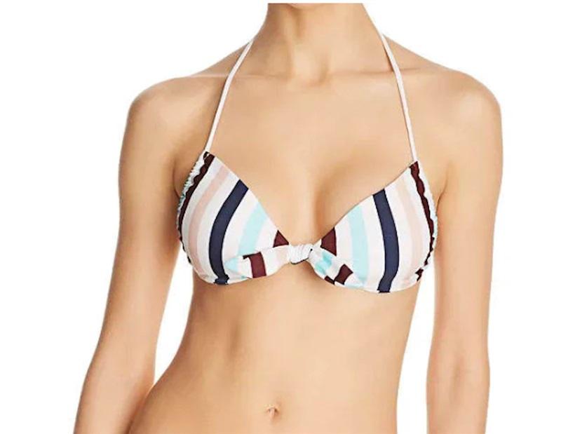 NWOT Shoshanna D Umbrella Stripe Tie Front Bikini Top 115814
