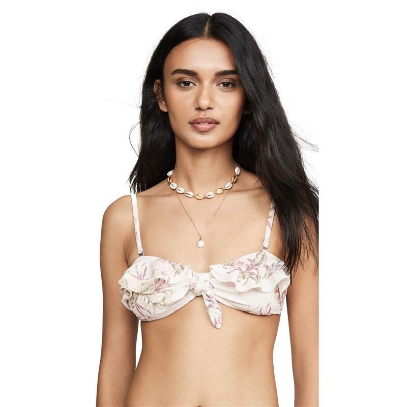 NWT Minkpink XS Princess Polly Floral The Bay Frill Bandeau Bikini Top 115763