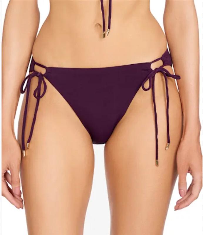 NWOT Robin Piccone M Aubrey Side Tie Bikini Swim Bottom Blue 115859