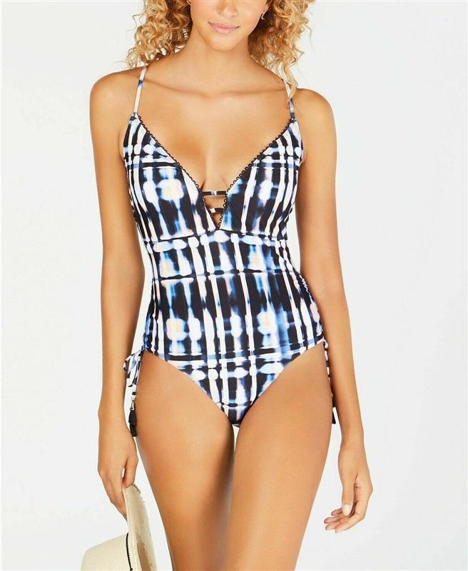 NWT Lucky Brand L Soma Solstice Canyon 1PC Tie Dye Swimsuit Tie Back 115863