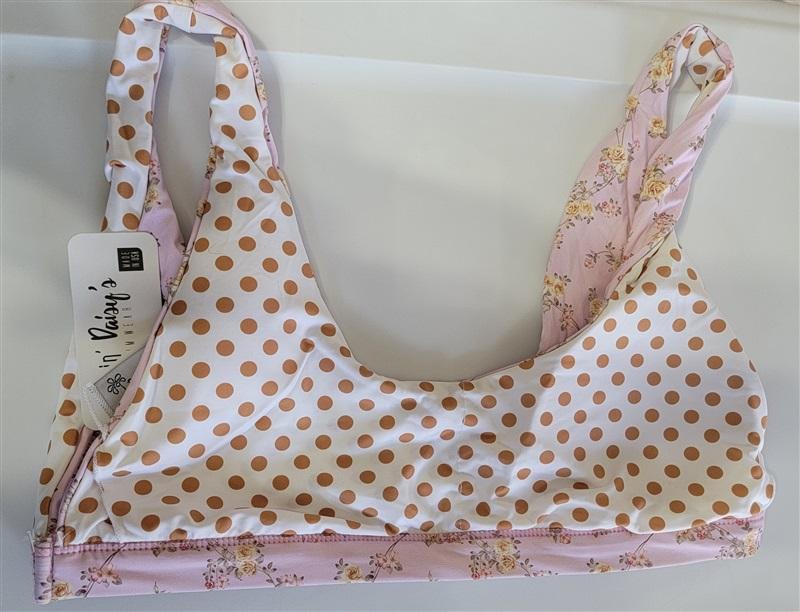 NWT Anthropologie Dippin' Daisy's L Golden Rose Festival Scoop Bikini Top 115876