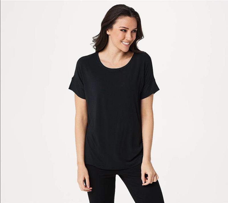 NWt Cuddl Duds XS Softwear Stretch Short Sleeve T Shirt Black 115910