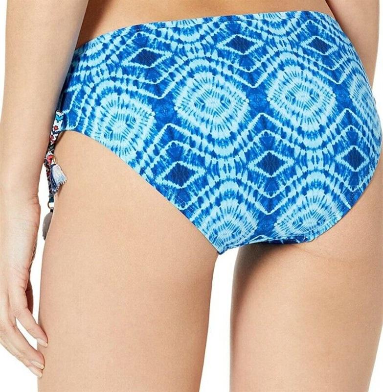 NWT Bleu Rod Beattie 12 Mykonos Lace Up Side Hipster Blue Bikini Bottom 11591222