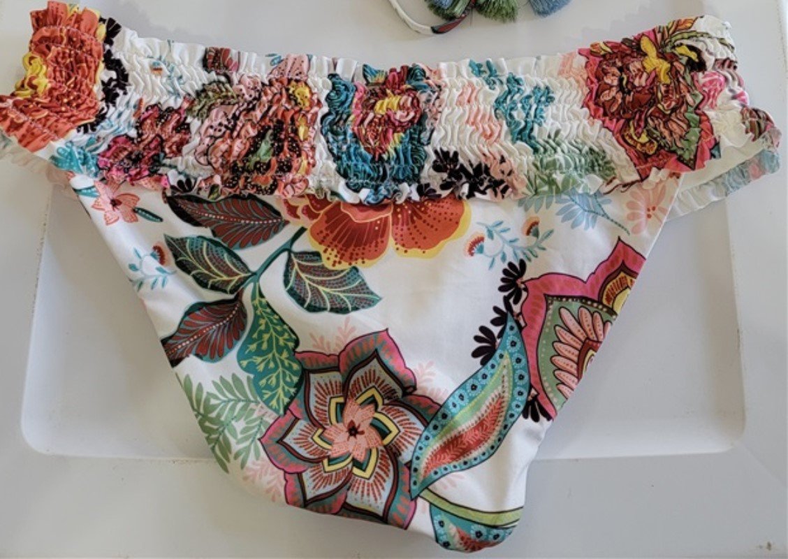 NWOT Isabella Rose SM Jacobean Floral Smocked Bikini Bottom 115916