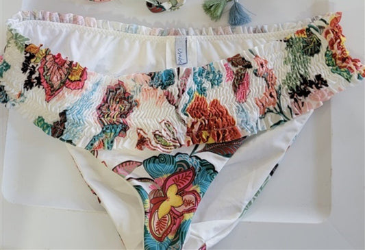 NWOT Isabella Rose SM Jacobean Floral Smocked Bikini Bottom 115916
