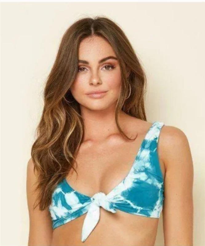 NWT Dippin' Daisy's 1X Muse Knotted Bikini Top Yellow Eyelet 115919
