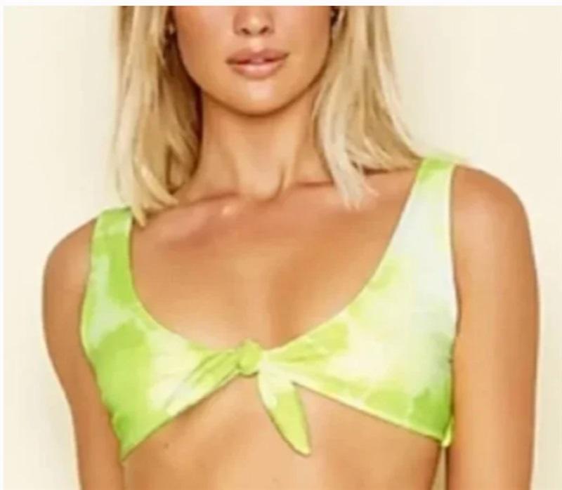 NWT Dippin' Daisy's L Muse Knotted Bikini Top Lime 115920
