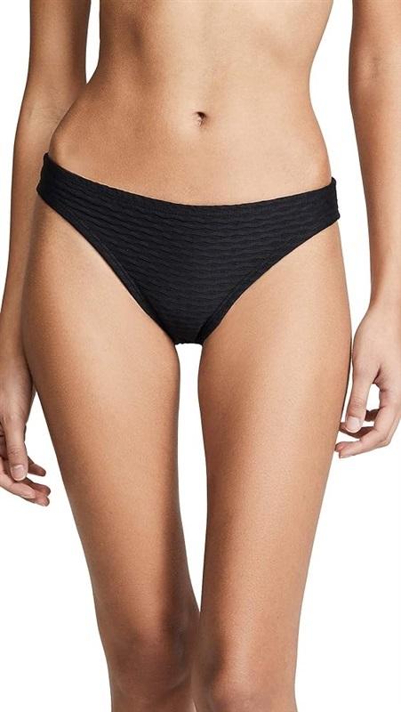 NWT Shoshanna S Textured Ribbed Bikini Bottom Black 115985